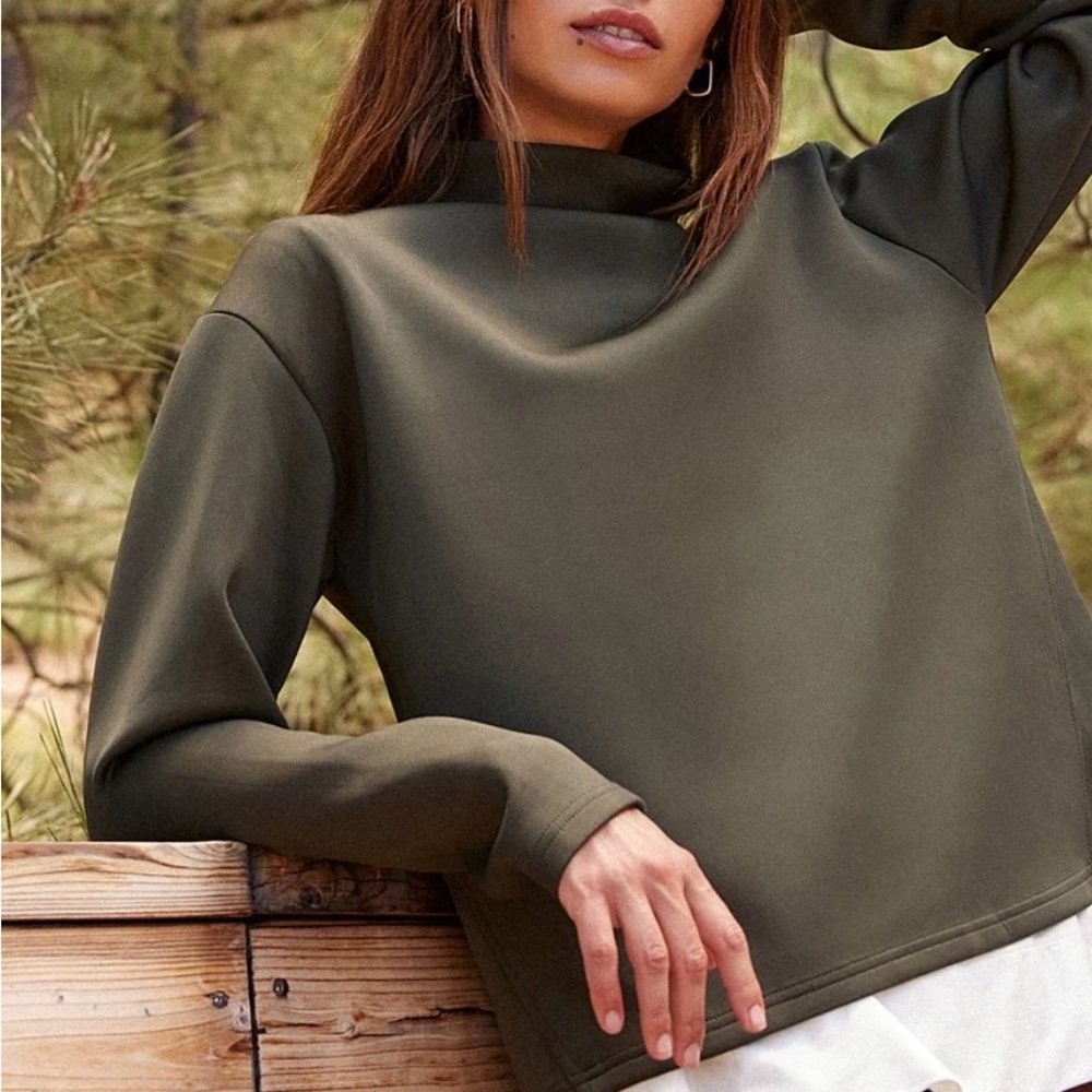 Aday Olive Green Women's Scuba Top